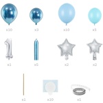 Balónová dekorácia 1. narodeniny modré, 90x140cm