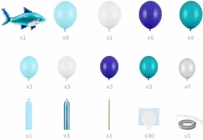 Balónová girlanda Žralok modrý, 150x95cm
