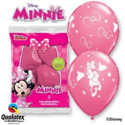 Balóny Minnie ružové set, 30cm, 6ks