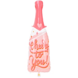 Fóliový balón šampanské ružové, 38x97cm