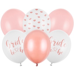 Balóny set Bride to be ružovo zlaté, 30cm, 6ks