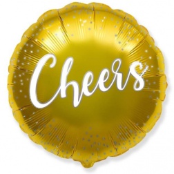 Fóliový balón s nápisom Cheers zlatý, 45cm