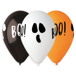 Balóny BOO Halloween, 33cm, 5ks