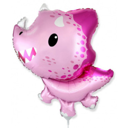 Fóliový balón Baby Triceratops ružový, 35cm