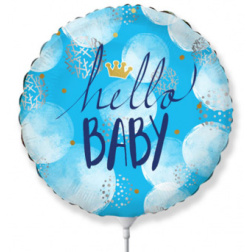 Fóliový balón Hello Baby modrý, 35cm