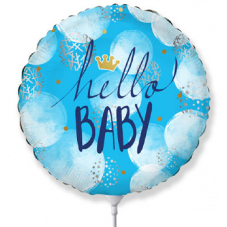 Fóliový balón Hello Baby modrý, 35cm
