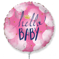 Fóliový balón Hello Baby ružový, 35cm