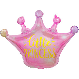 Fóliový balón korunka Little Princess ružová, 63x50cm