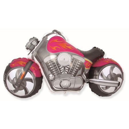 Fóliový balón motorka Harley ružová, 61cm