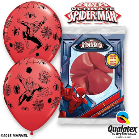 Balóny Spiderman červené, 30cm 6ks