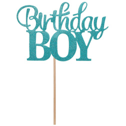 Nápis na tortu Birthday Boy s trblietkami, 10x7cm