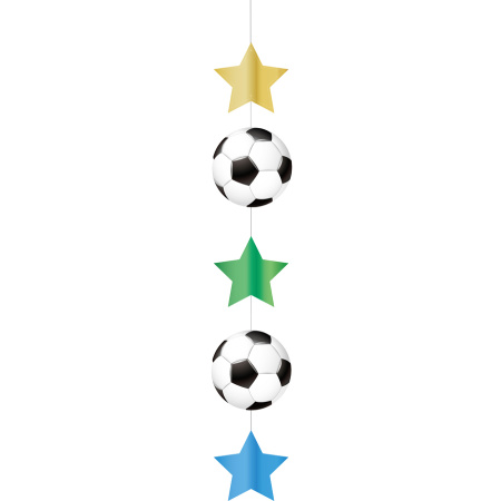 Závesná dekorácia Futbal s hviezdičkami, 150cm