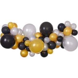 Balónová girlanda strieborno zlato čierna, 200cm