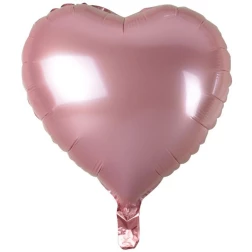 Fóliový balón srdce bledoružové, 45cm