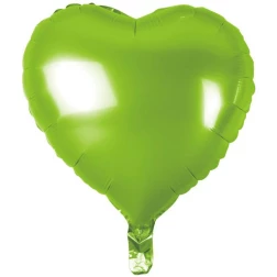 Fóliový balón srdce zelené, 45cm