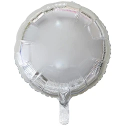 Fóliový balón okrúhly strieborný, 46cm