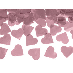 Vystreľovacie konfety ružovozlaté srdiečka, 60cm