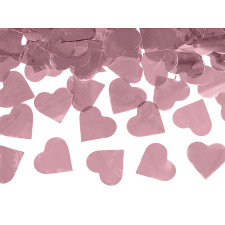 Vystreľovacie konfety ružovozlaté srdiečka, 60cm