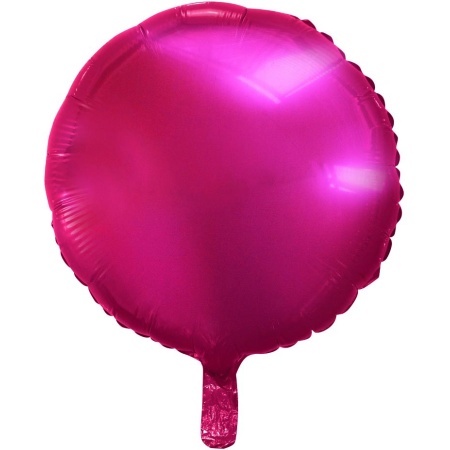Fóliový balón okrúhly tmavoružový, 46cm