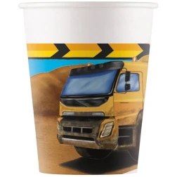 Papierové poháre stavebné stroje, 200ml, 8ks