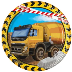 Papierové taniere stavebné stroje, 20cm, 8ks