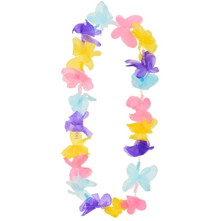 Havajský náhrdelník motýle farebný, 100cm