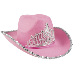 Kovbojský klobúk s korunkou, ružový
