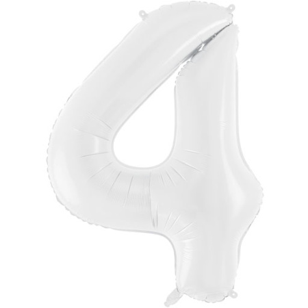 Fóliový balón číslo 4, biely, 86cm
