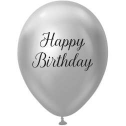 Balónový set Happy Birthday strieborný, 5ks