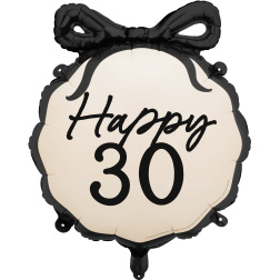 Fóliový balón s mašľou Happy 30, 45 cm