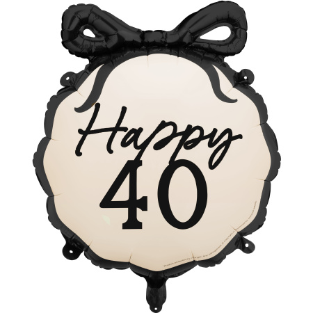Fóliový balón s mašľou Happy 40, 45 cm