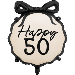 Fóliový balón s mašľou Happy 50, 45 cm