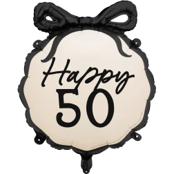 Fóliový balón s mašľou Happy 50, 45 cm