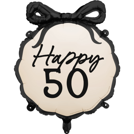 Fóliový balón s mašľou Happy 50, 45 cm