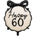Fóliový balón s mašľou Happy 60, 45 cm