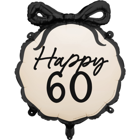 Fóliový balón s mašľou Happy 60, 45 cm