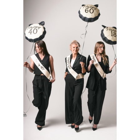 Fóliový balón s mašľou Happy 60, 45 cm