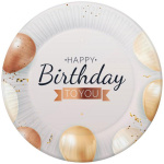 Papierové taniere Happy Birthday to you, 18cm, 6ks