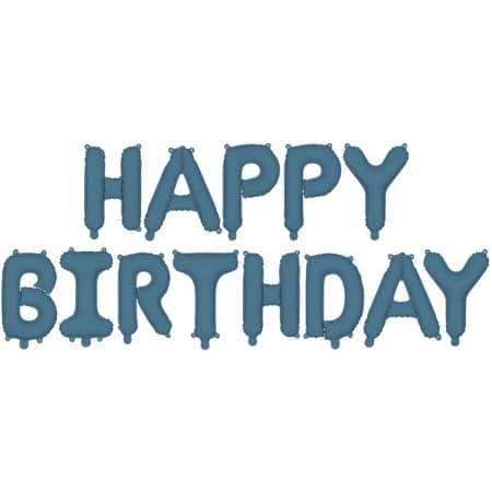 Fóliové balóny nápis Happy Birthday, tmavomodrý, 340x35cm